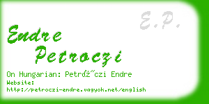endre petroczi business card